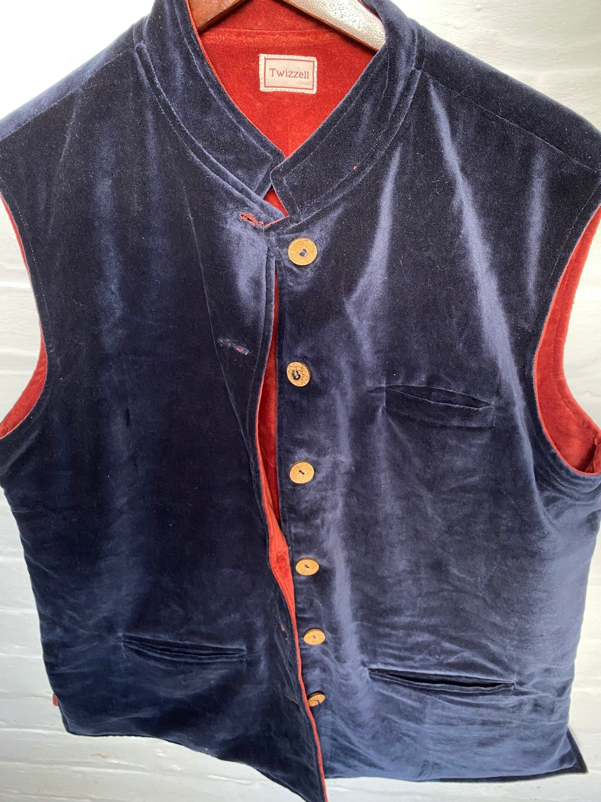 Nehru Jacket Navy and Rust