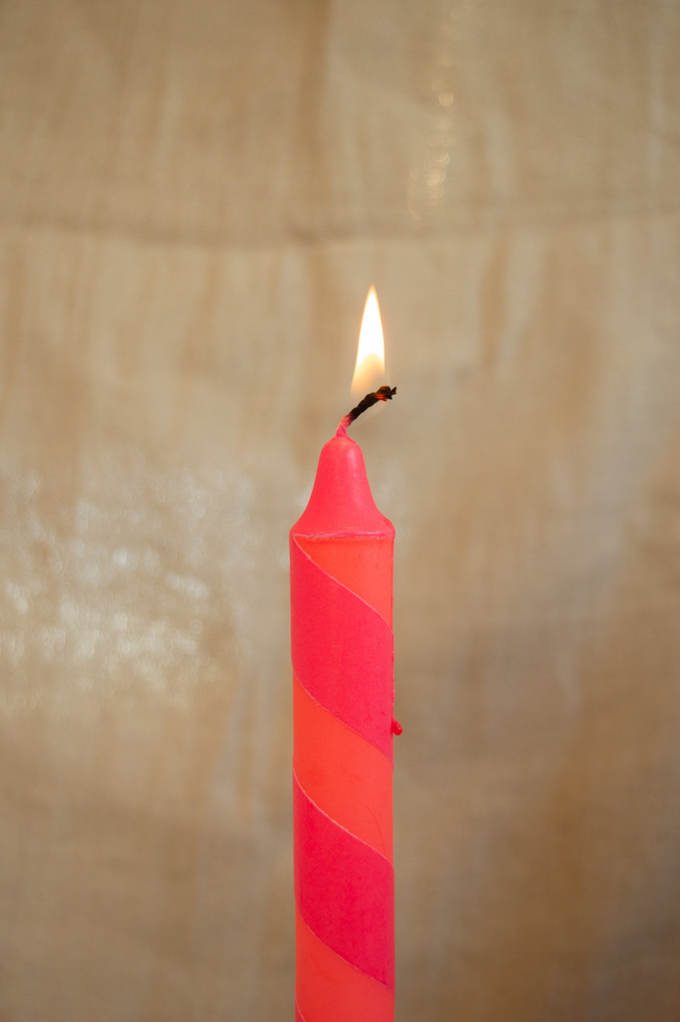 Coral and Pink Helter Skelter Candle