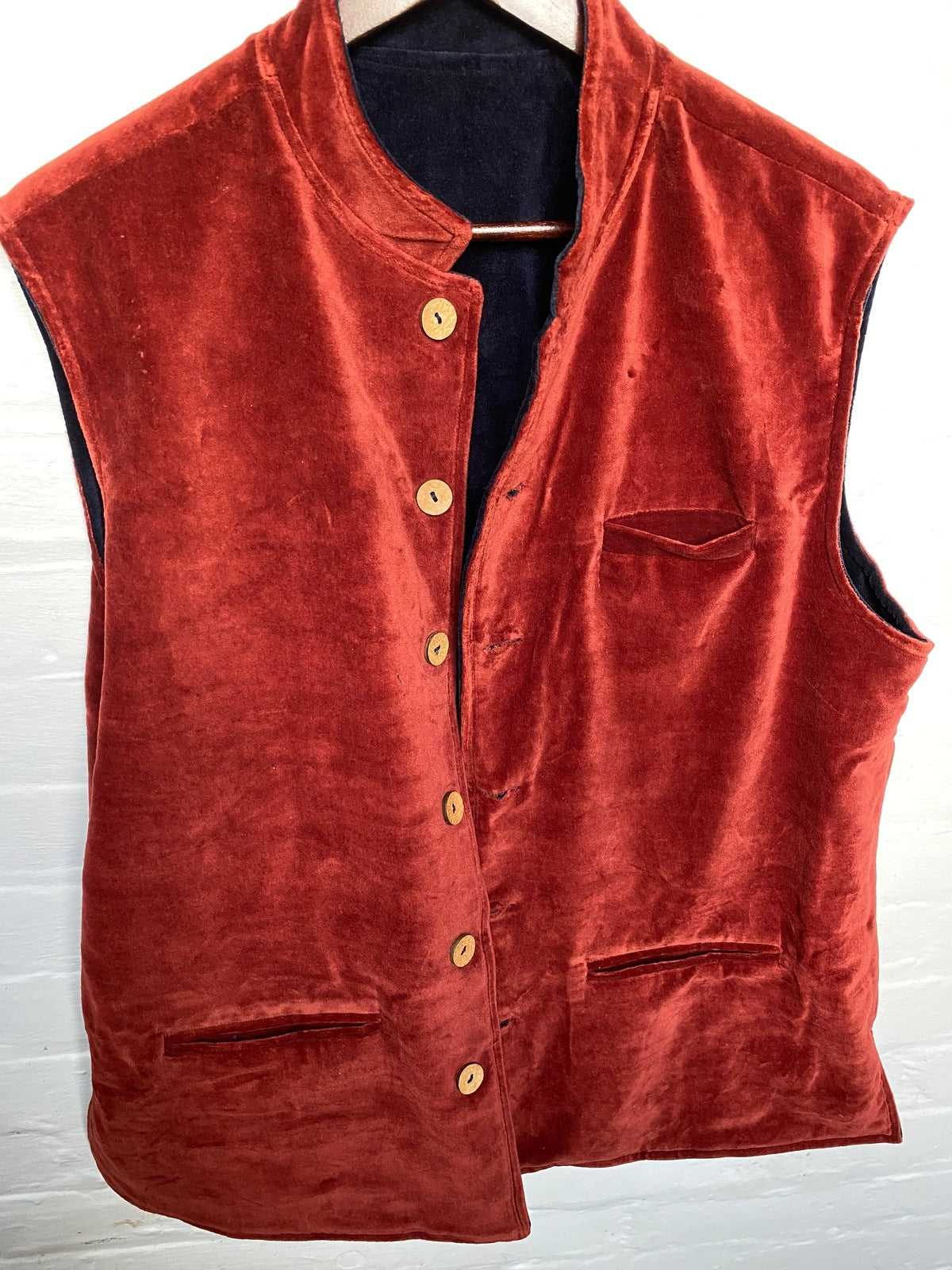 Nehru Jacket Navy and Rust