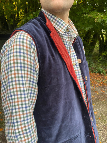 Nehru Jacket Navy and Rust