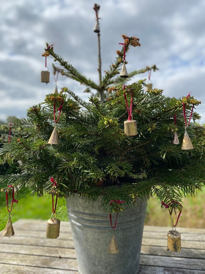 6 x Recycled Iron Mini Cow Bell Decorations