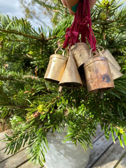 Recycled Iron Mini Cow Bell Decoration