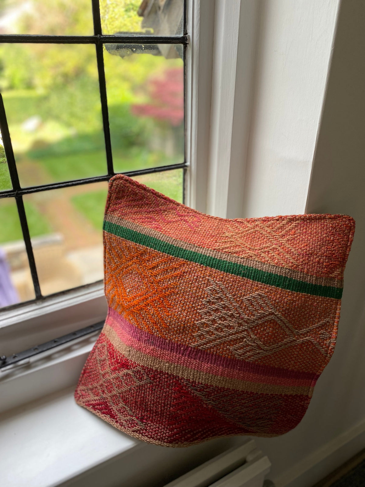 Peruvian Frazada Cushion Cover Red, Pink and Orange 6